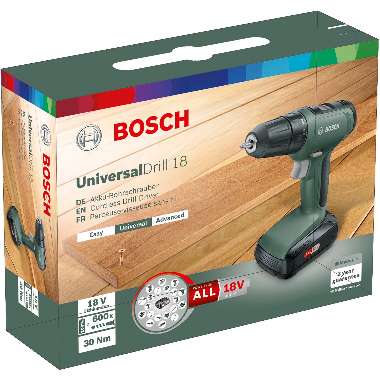 Bosch cordless drill driver best sale universaldrill 18