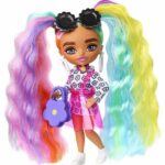 عروسک باربی متل آمریکا Mattel Barbie Extra Mini Doll Daisy Rainbow Pigtails