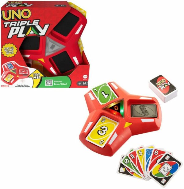 بازی کارت بازی متل آمریکا Mattel UNO Triple Play
