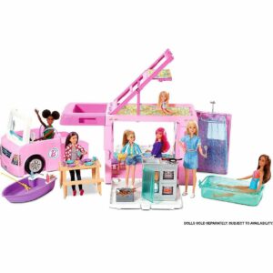 ست اسباب بازی Doll Clothes Barbie 3-in-1 Super Adventure Camper متل آمریکا