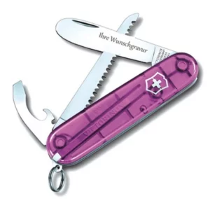 ابزار جیبی چاقوی کودکان صورتی با حکاکی شخصی ویکتورینوکس سوئیس victorinox My First H